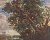 西蒙 德 维里格尔 : Landscape with River and Trees